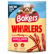 Bakers Whirlers Bacon and Cheese Dog Treats 130g            