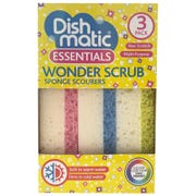 Dishmatic Wonder Scrub Sponge Scourers, (Pack of 3)