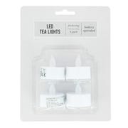 LED Tea Lights, Battery Operated (Pack of 4)