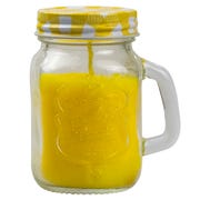 Mason Jar Mini Gingham Citronella Candle - Yellow