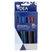 Idea Retractable Pens Mixed (Pack of 20)