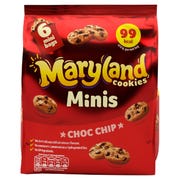 Maryland Minis Choc Chip Cookies Mini Bags, 20g (Pack of 6)