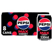 Pepsi Max Cherry, 330ml (Pack of 8)