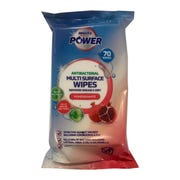 Mighty Power Antibacterial Multi Surface Wipes - Pomegranate (Pack of 70)