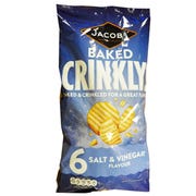 Jacobs Crinklys Salt And Vinegar 6 Pack 25g
