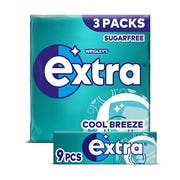 Extra Cool Breeze Sugarfree Chewing Gum Multipack 3 x 9 Pieces