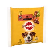 Pedigree Adult Wet Dog Food Pouches Beef in Gravy, 100g (Pack of 3)